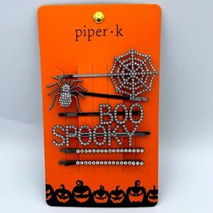 6 Halloween Rhinestone Embellished Hair Pins NWT